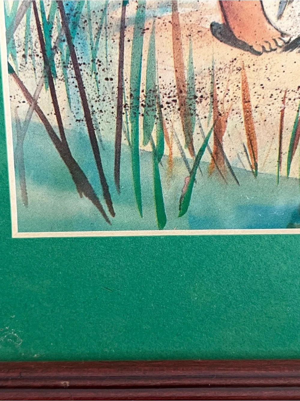 Black American Vintage Watercolor Painting Haitian Boy Catching Fish Artwork